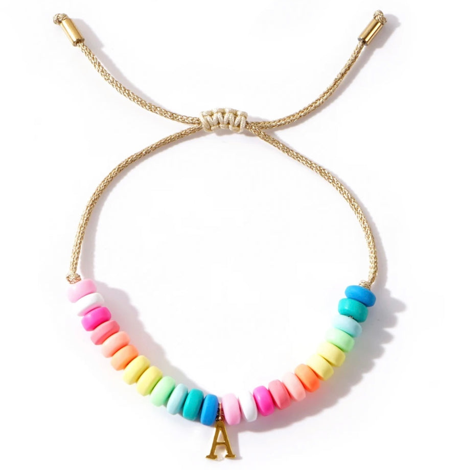 Colorful Beaded Initial Bracelets