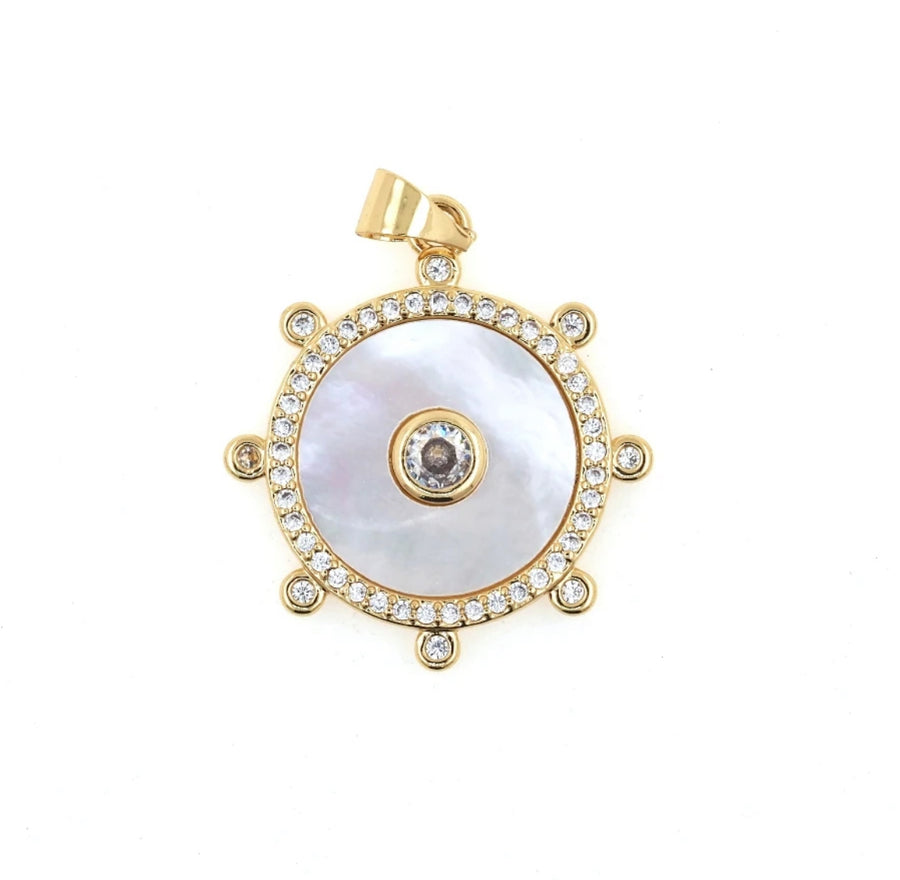 Mother of Pearl Round CZ