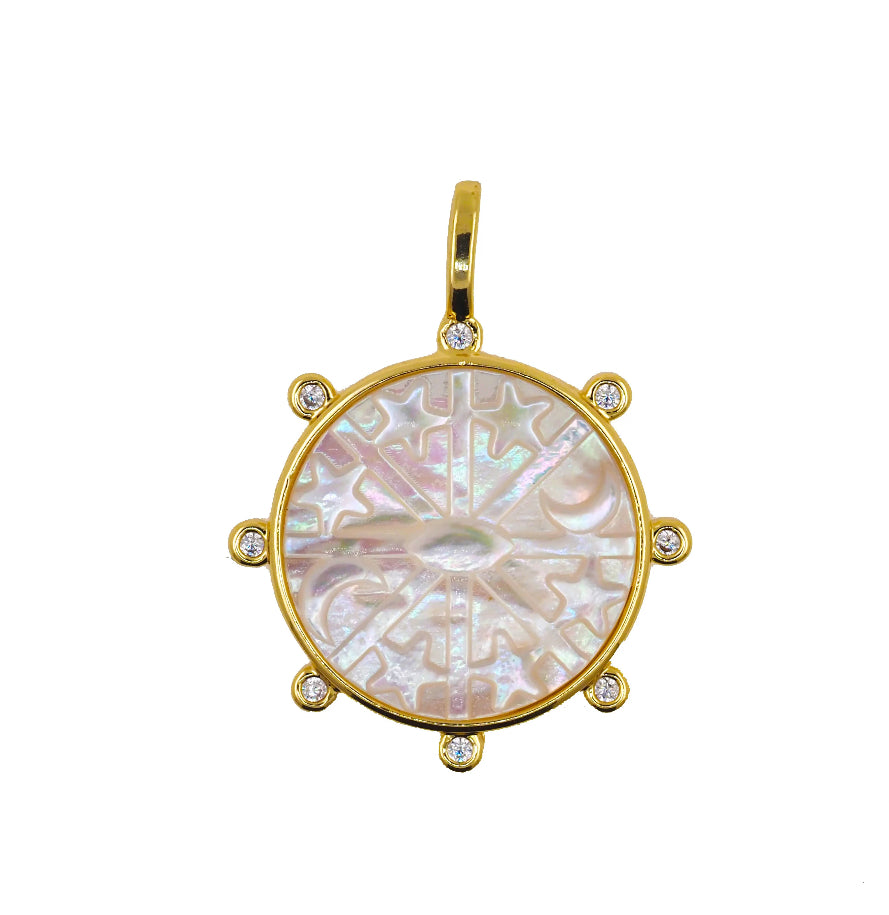 Mother of Pearl Star Gold Plated Charm