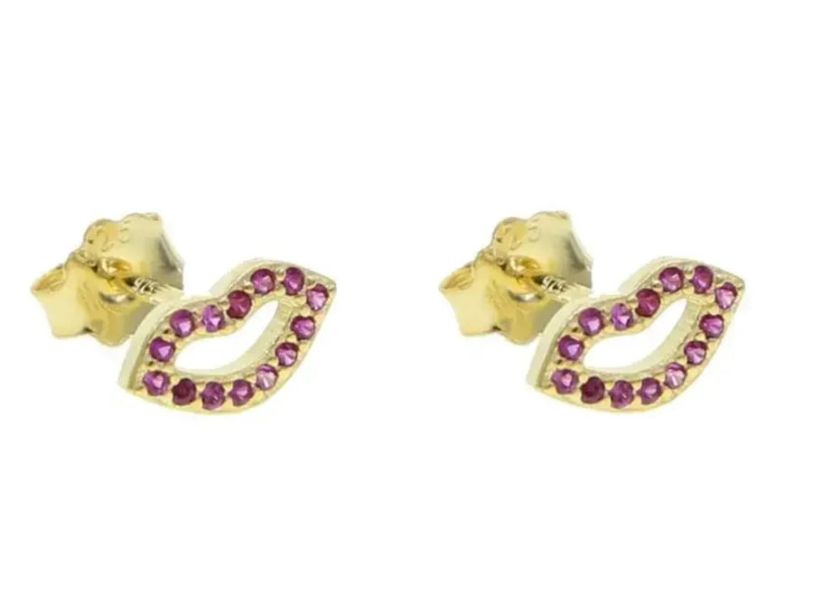 Little Mouths Studs with Zirconia  Sterling Silver Earrings