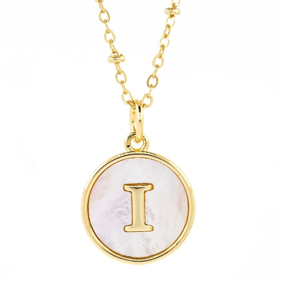 Mother of Pearl Gold Initial Charm