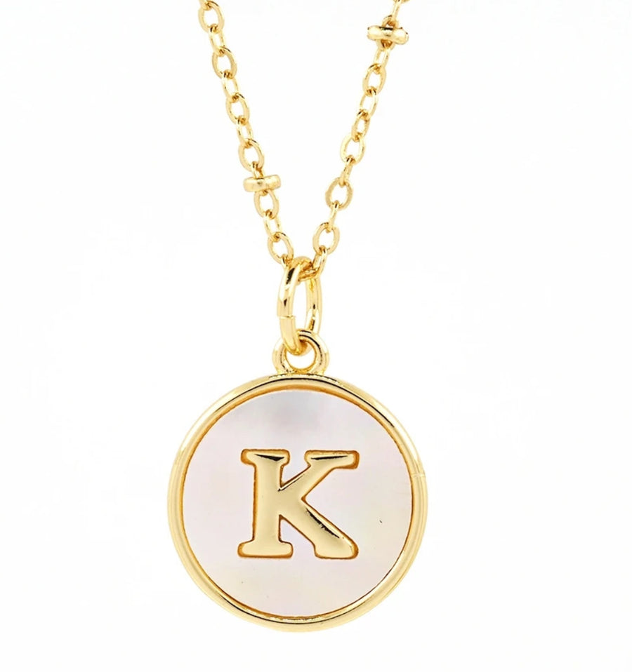 Mother of Pearl Gold Initial Charm