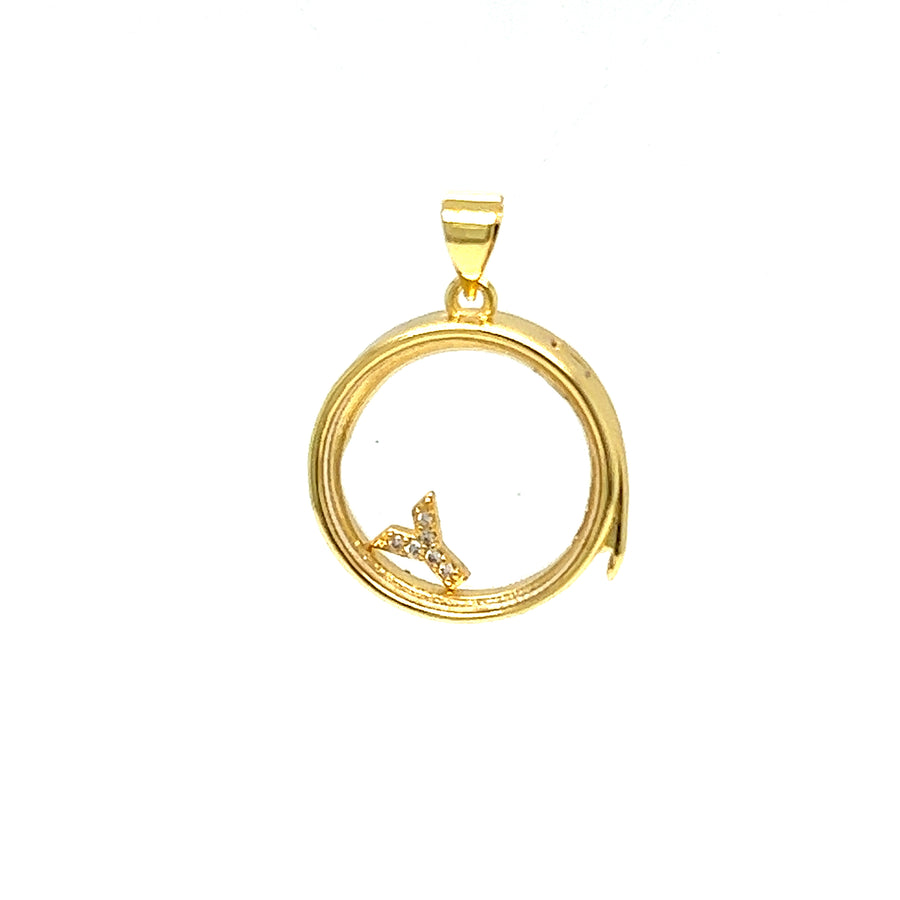 Circle locket Charm Gold Plated Pendant with Charms