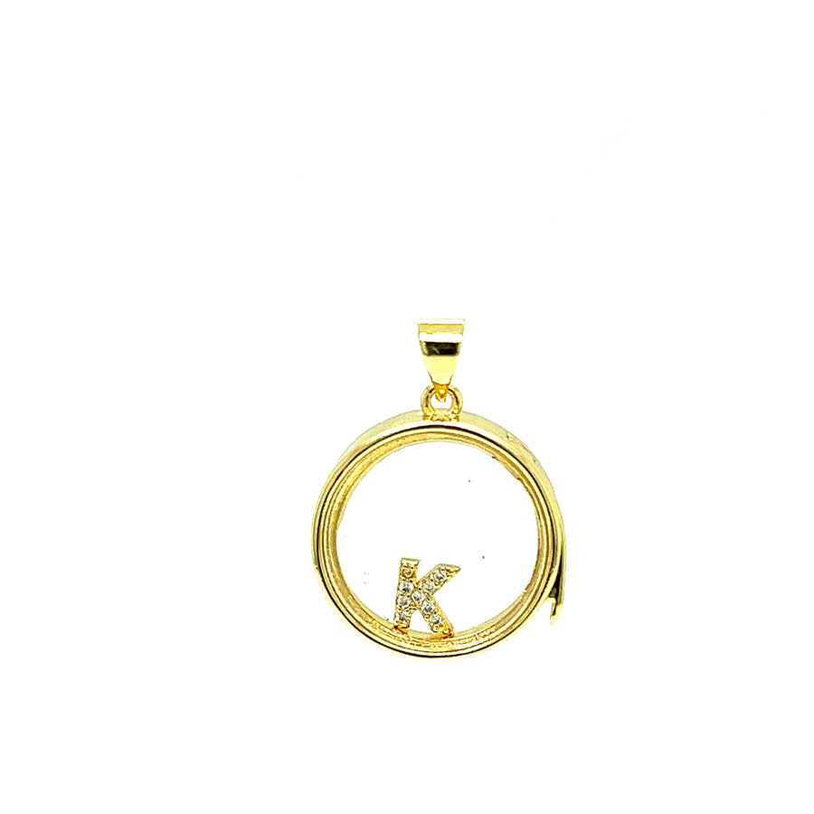 Circle locket Charm Gold Plated Pendant with Charms