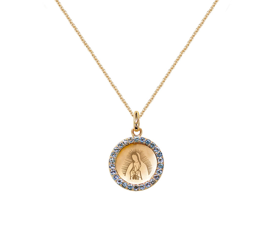 Medal Our Lady of Guadalupe | Virgen de Guadalupe Gold & Gemstones