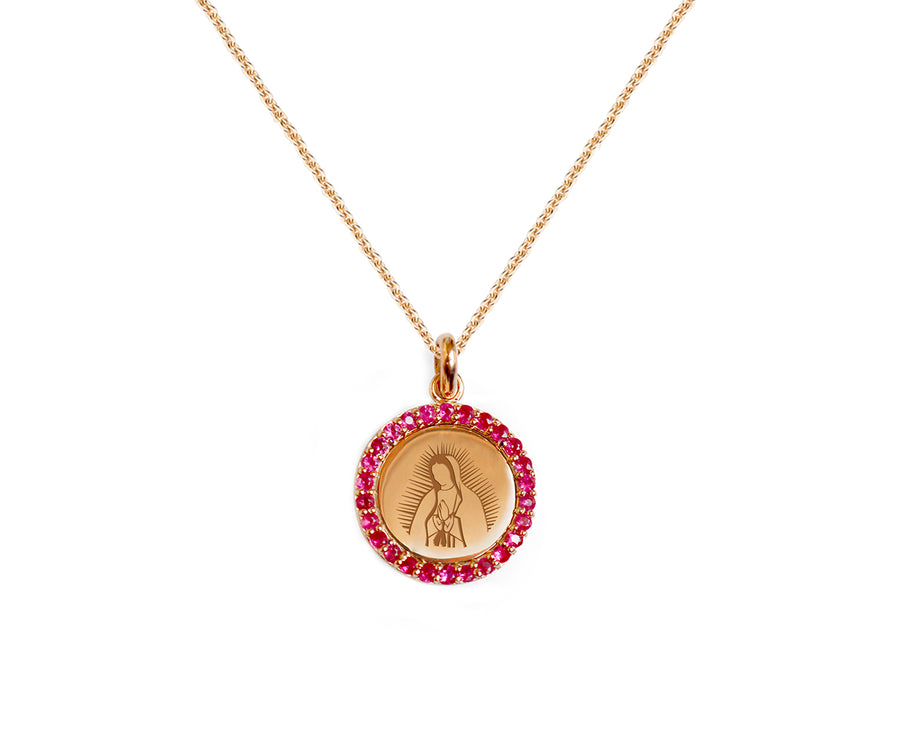 Our Lady of Guadalupe Necklaces with Assorted Stone Accents
