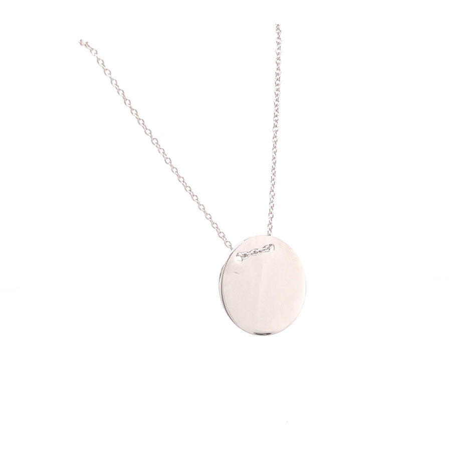 925 Silver Necklace Polish Round  Disc