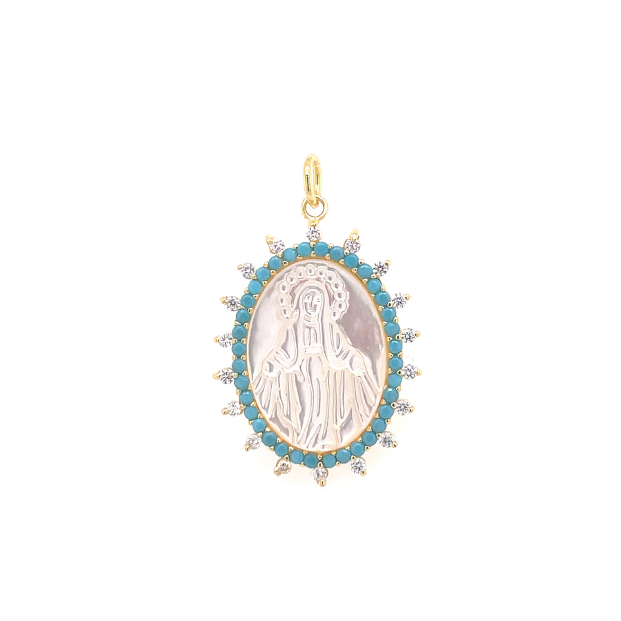Oval Mother Pearl Miraculous Medal