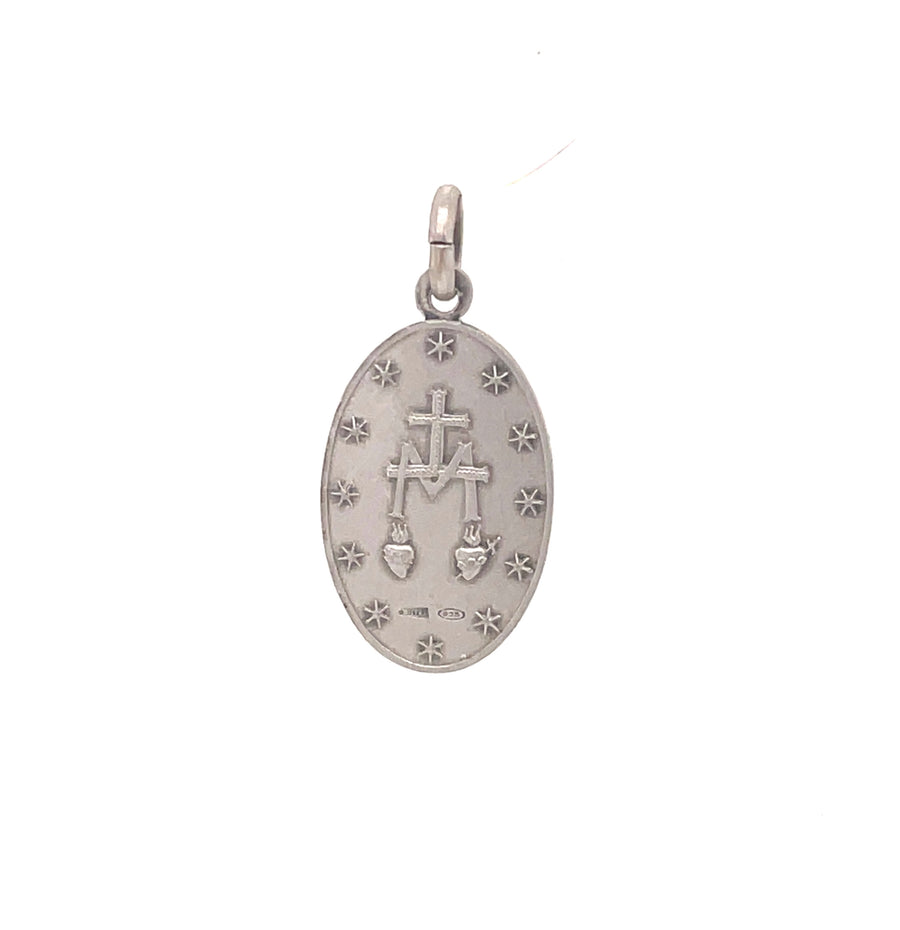 Miraculous Oval Silver Medal Charm