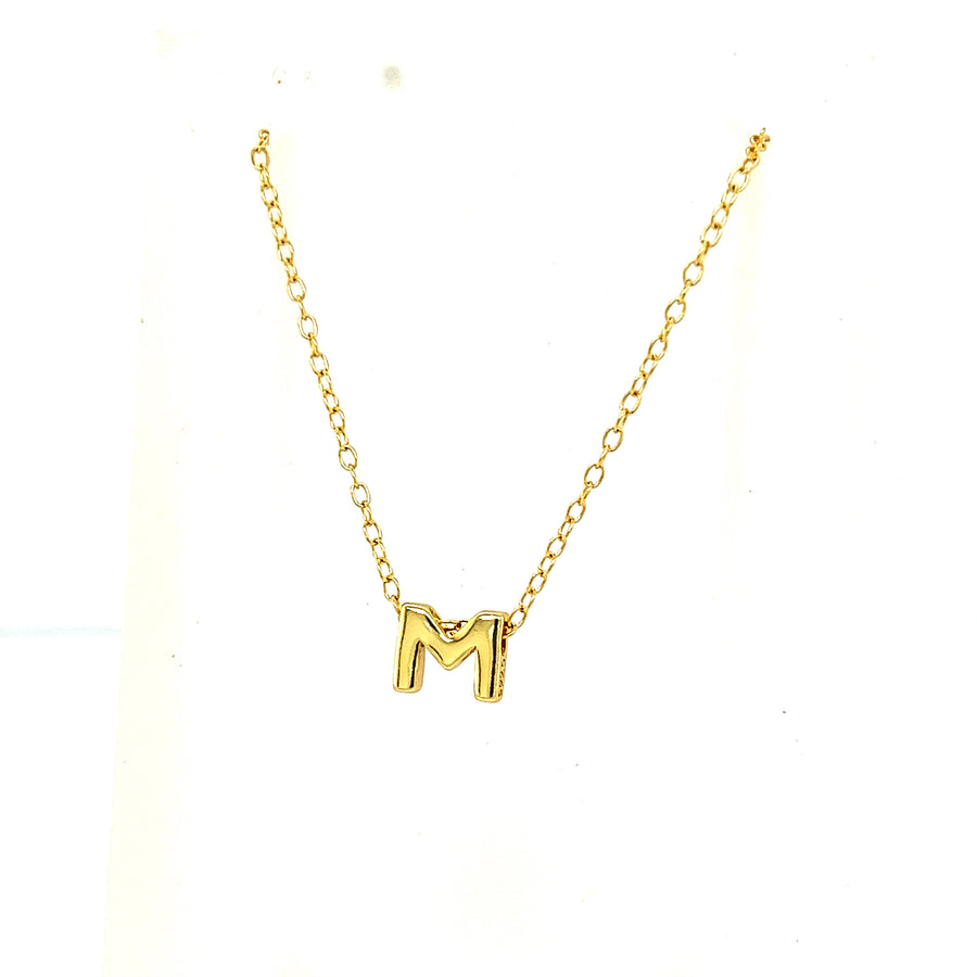 Sterling Silver Gold Plated  Initial Necklace