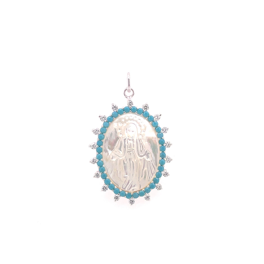 Oval Mother Pearl Miraculous Medal