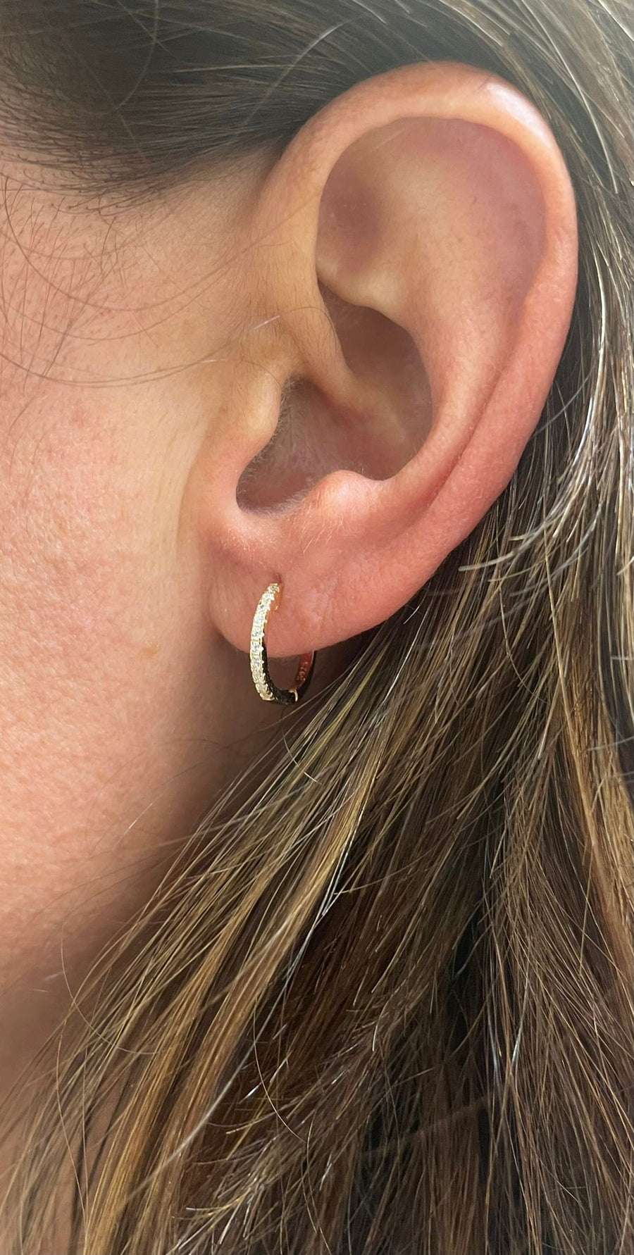Zirconia Sterling Silver Hoop Earrings