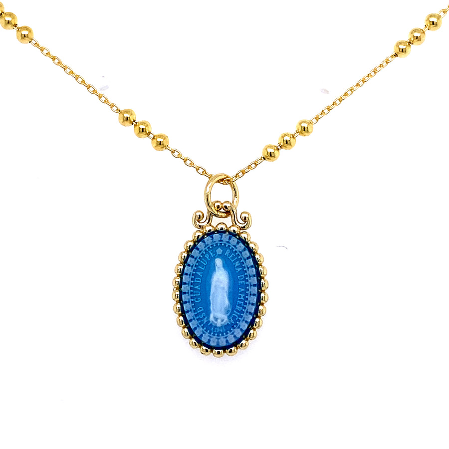925 Guadalupe Blue Agatha Silver Necklace