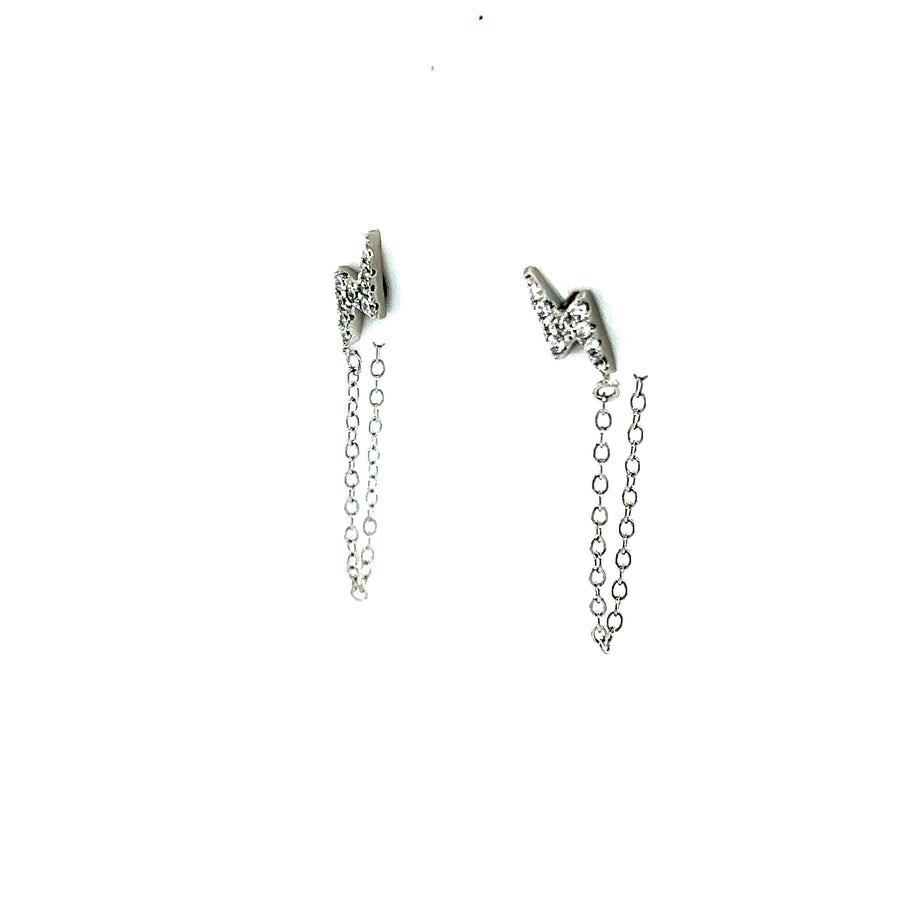 Sterling Silver Gold Plated Lighting  Earrings