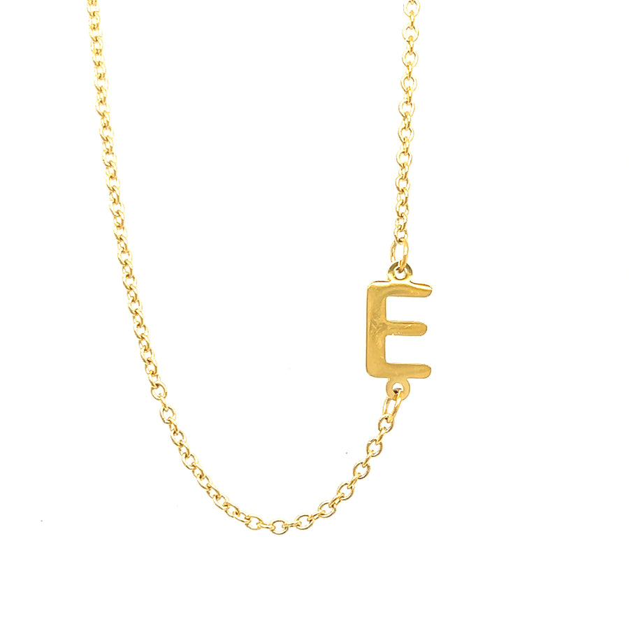 Stainless steel Gold Plated  Sideway Initial Necklace