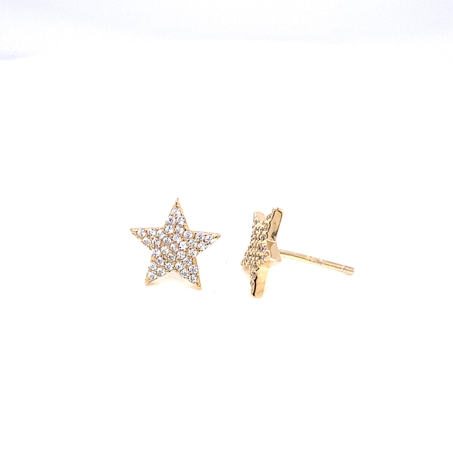 Stars with Zirconia Sterling Silver Earrings