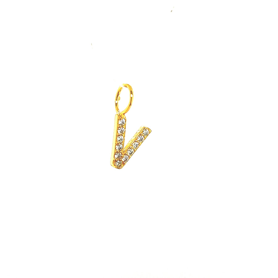Gold Plated Initial White Zirconia Charms