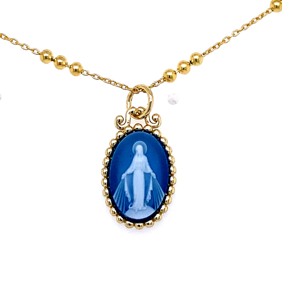 925 Miraculous Blue Agatha Silver Necklace