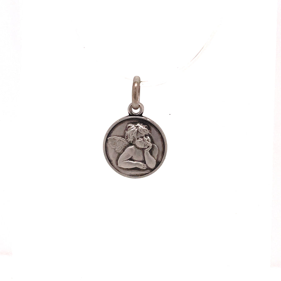 Guardian Angel Silver Medal 12” Charm