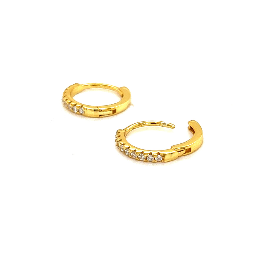 Sterling Silver Gold Plated Zirconia Hoops