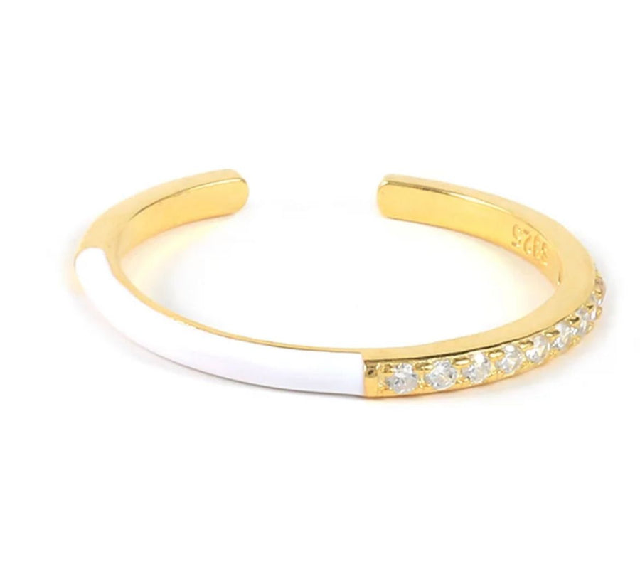Enamel Rings Sterling Silver Gold Plated Ring