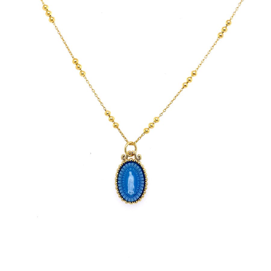 925 Guadalupe Blue Agatha Silver Necklace