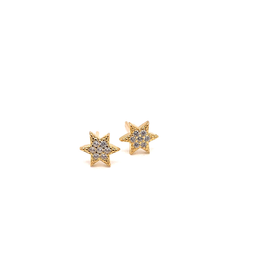 Stars with Zirconia Sterling Silver Earrings