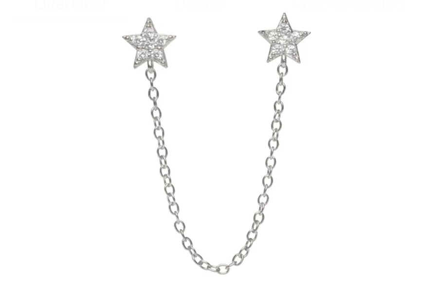 Sterling Silver Gold Plated Star  Earring
