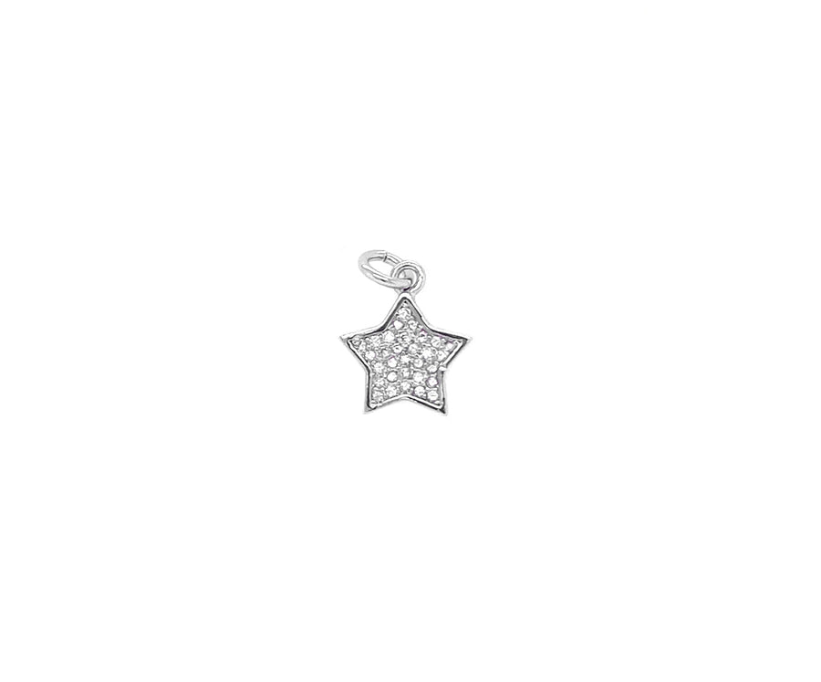 Star with Zirconia Silver Charm